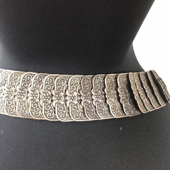 Vintage Rectangle Elastic Metal And Rhinestone 80s,Belts main image 8